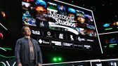 Phil Spencer, Head of Gaming at Microsoft, onstage at Xbox E3 2018 Briefing where Microsoft added five more creative teams to the Microsoft Studios family on Sunday, June 10, 2018 in Los Angeles. (Photo by Casey Rodgers/Invision for Microsoft/AP Images)